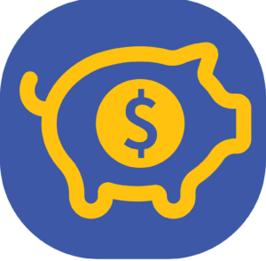 Piggy bank of money icon